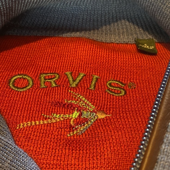 ORVIS Merino Wool 1/4 Zip Sweater Blue Size SMALL - Picture 2 of 11